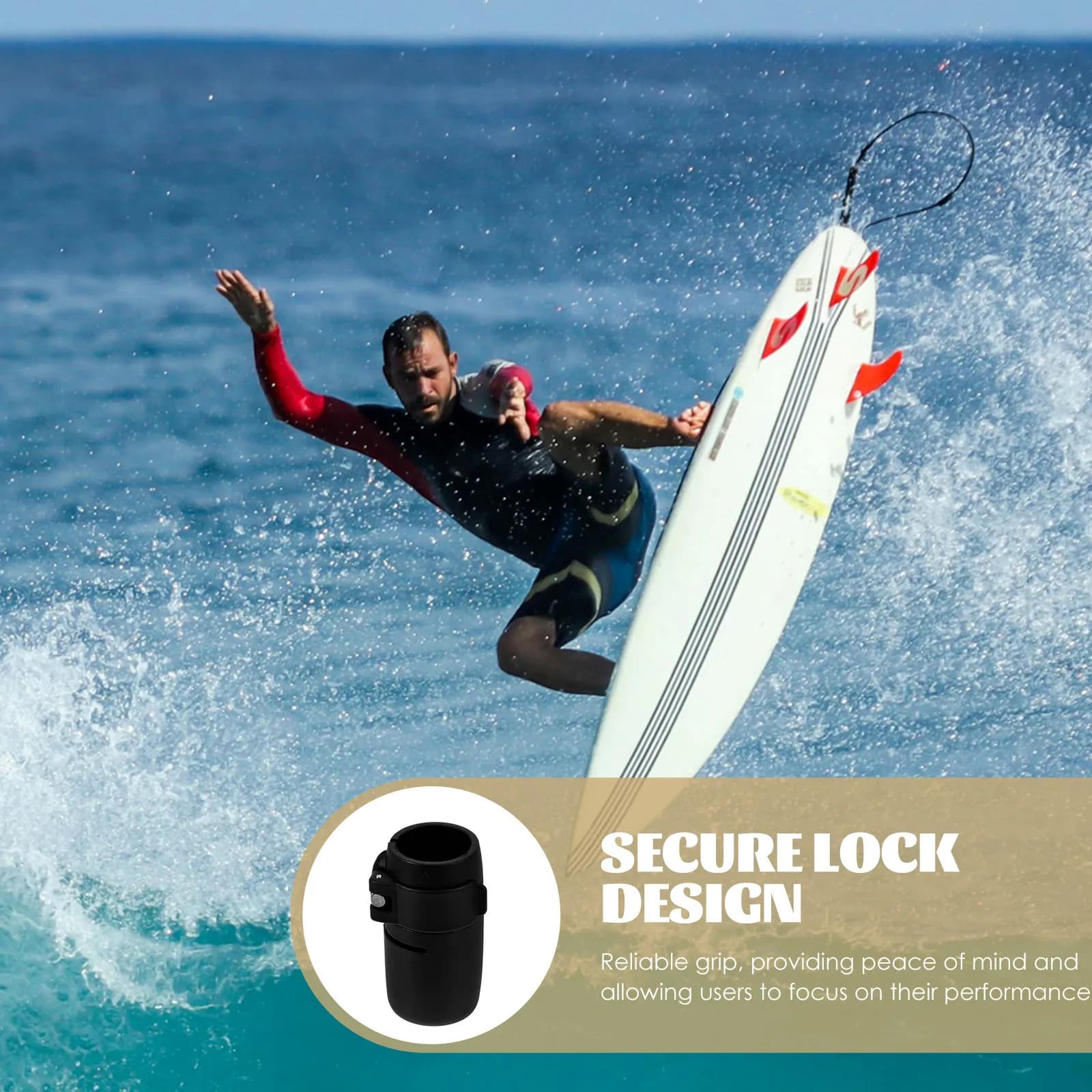 Secure Lock Sup Paddle Clamp Adjustable Paddle Shaft Clamp for Sup Kayaking Surfing Versatile Water Sports Accessory