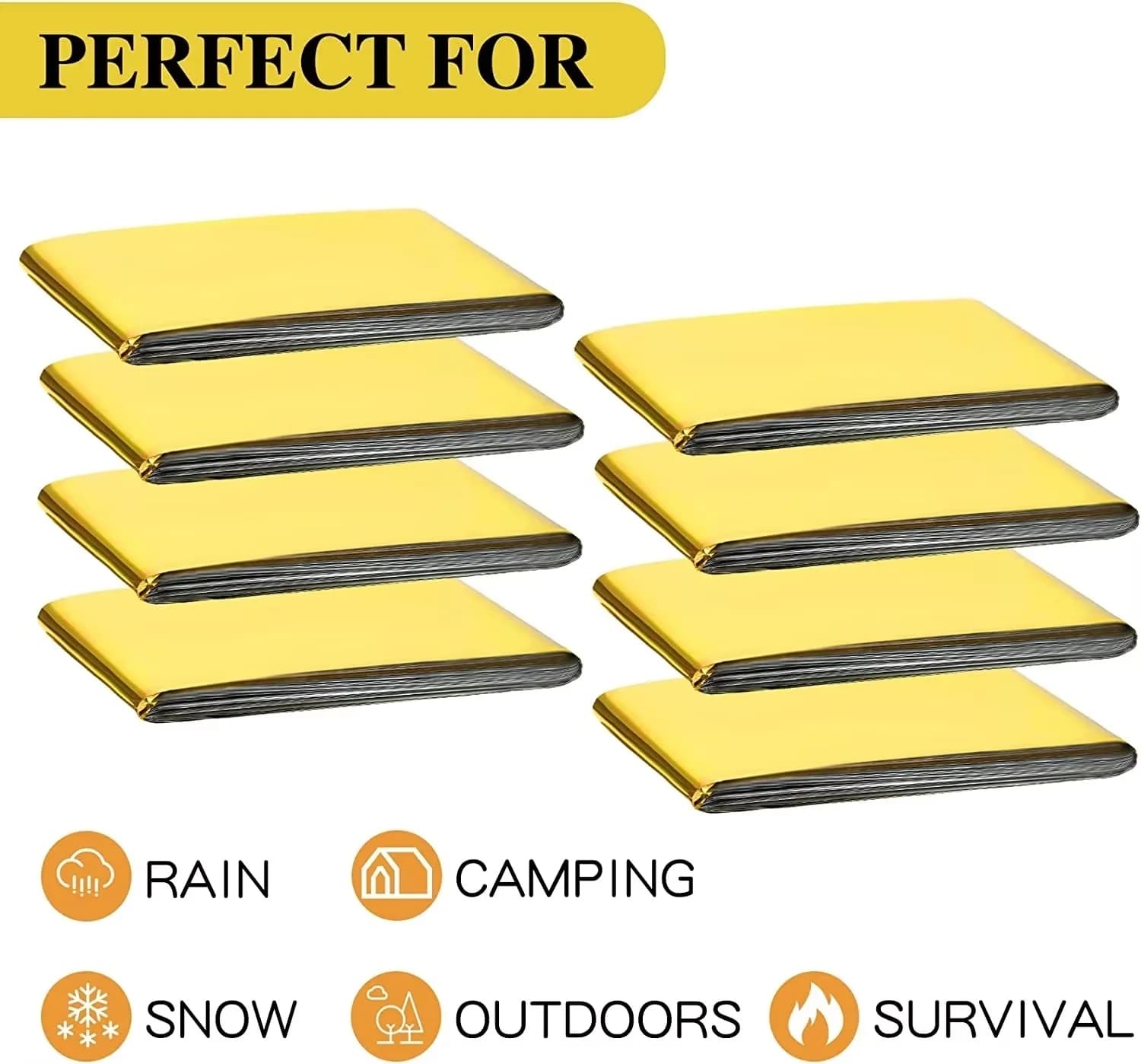 5-30Pc Coperta di sopravvivenza in nastro d'oro di emergenza esterna Coperta militare termica impermeabile per tende di salvataggio di primo soccorso 130X210Cm