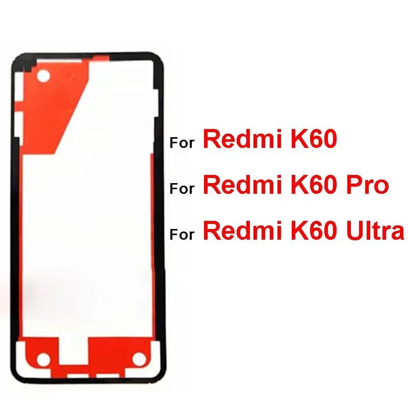Custodia per batteria posteriore copertura per porta colla adesiva per Xiaomi Redmi K60 K60 Pro K60 Ultra Back Camera Lens Sticker parti di ricambio