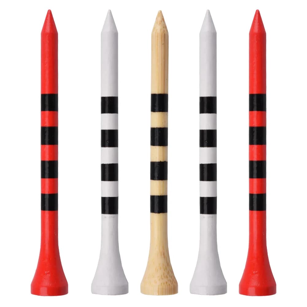 100PCS A Pack of Golf Stripes TEE Bamboo Nails Striped Golf Balls TEE70/83mm Ball Holder Golf Training Supplies