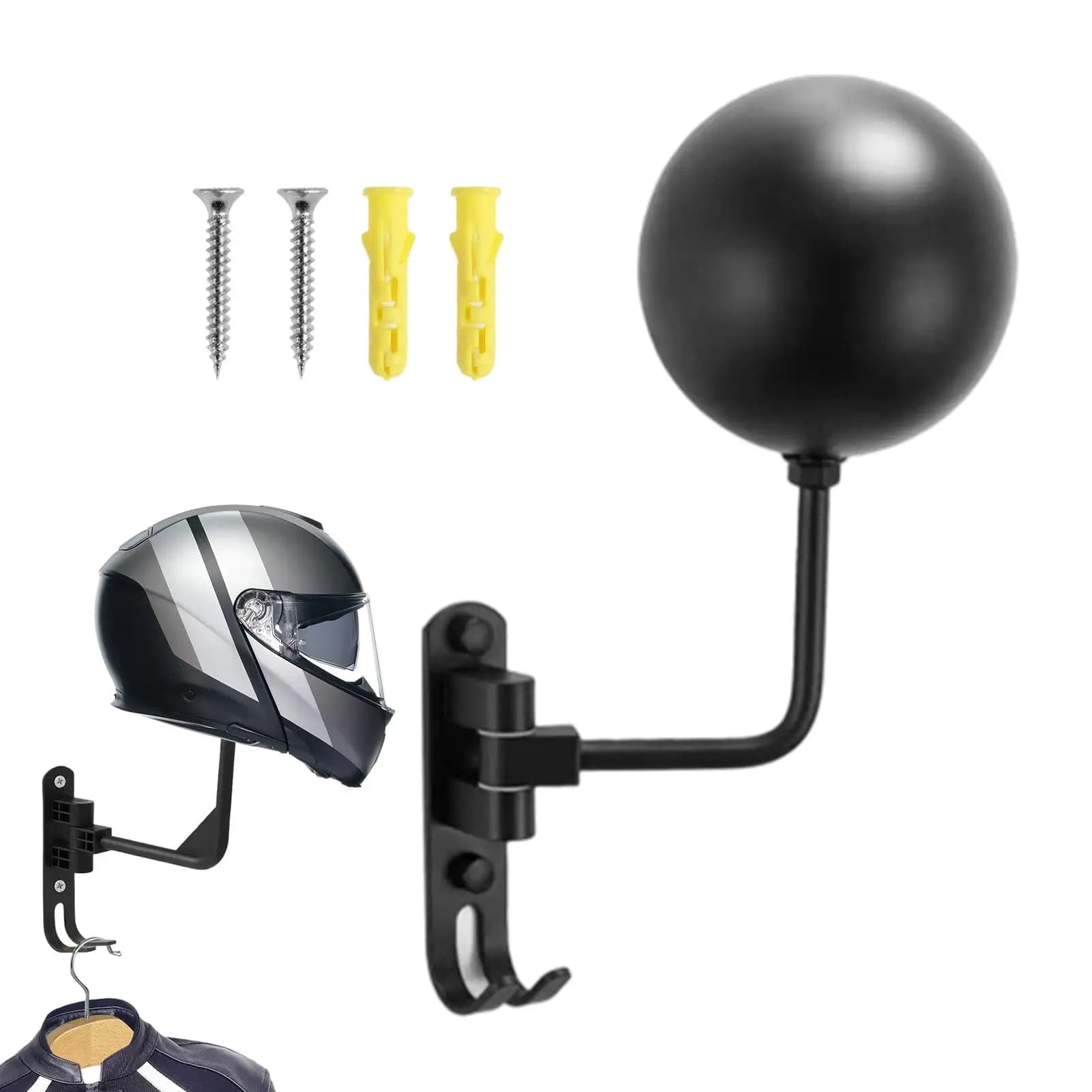 Portacasco per moto, supporto per organizer da parete, supporto per casco, montato a parete, per la casa, camere da letto, soggiorno, garage, vestiti