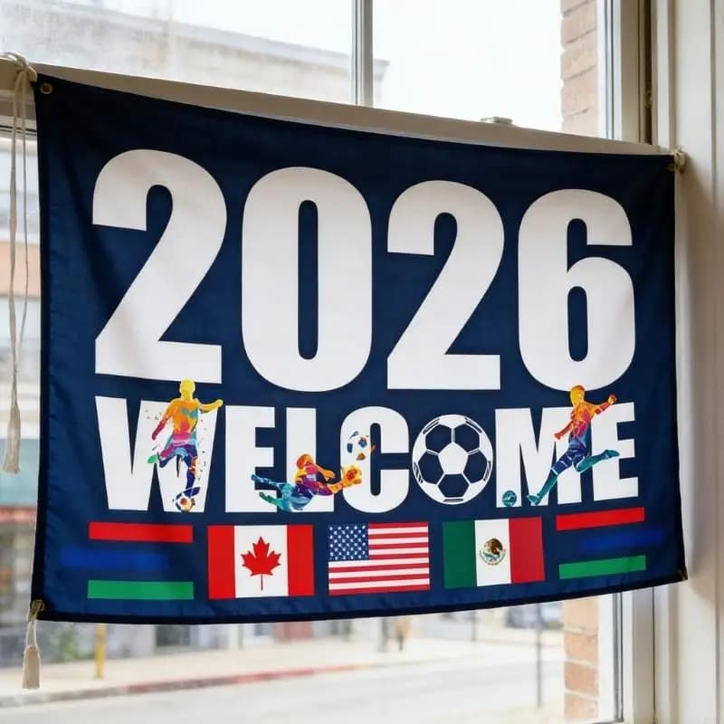 2026 Striscioni per bandiere della Coppa calcio Nord America Bandiera calcio America Canada Messico Bandiera del paese per