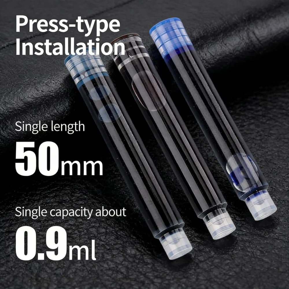 Hero Brand 10/50pcs Non-Carbon Ink Cartridges Refills 2.6mm/3.4mm Black Blue Fountain Pen Consumables School Office Supplies