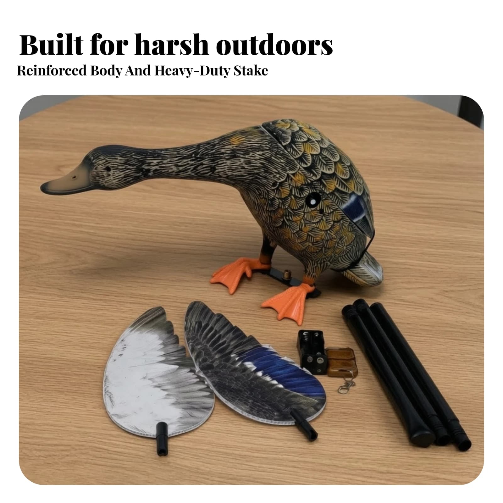 Duck Decoy with Wireless Control Realistic Rotating Wing Decoy Crack-Resistant Compact for Waterfowlers, Hunting, Field Displays