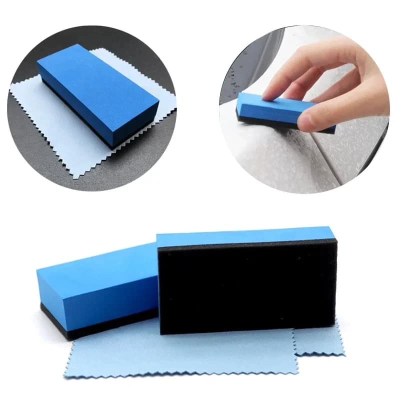 Spugne per rivestimento in ceramica per auto Applicatore di stoffa Vetro Nano Cera Cappotto Lucidatura Gomma Pad Dettagli automatici Strumenti per la pulizia dell'auto Set lotto