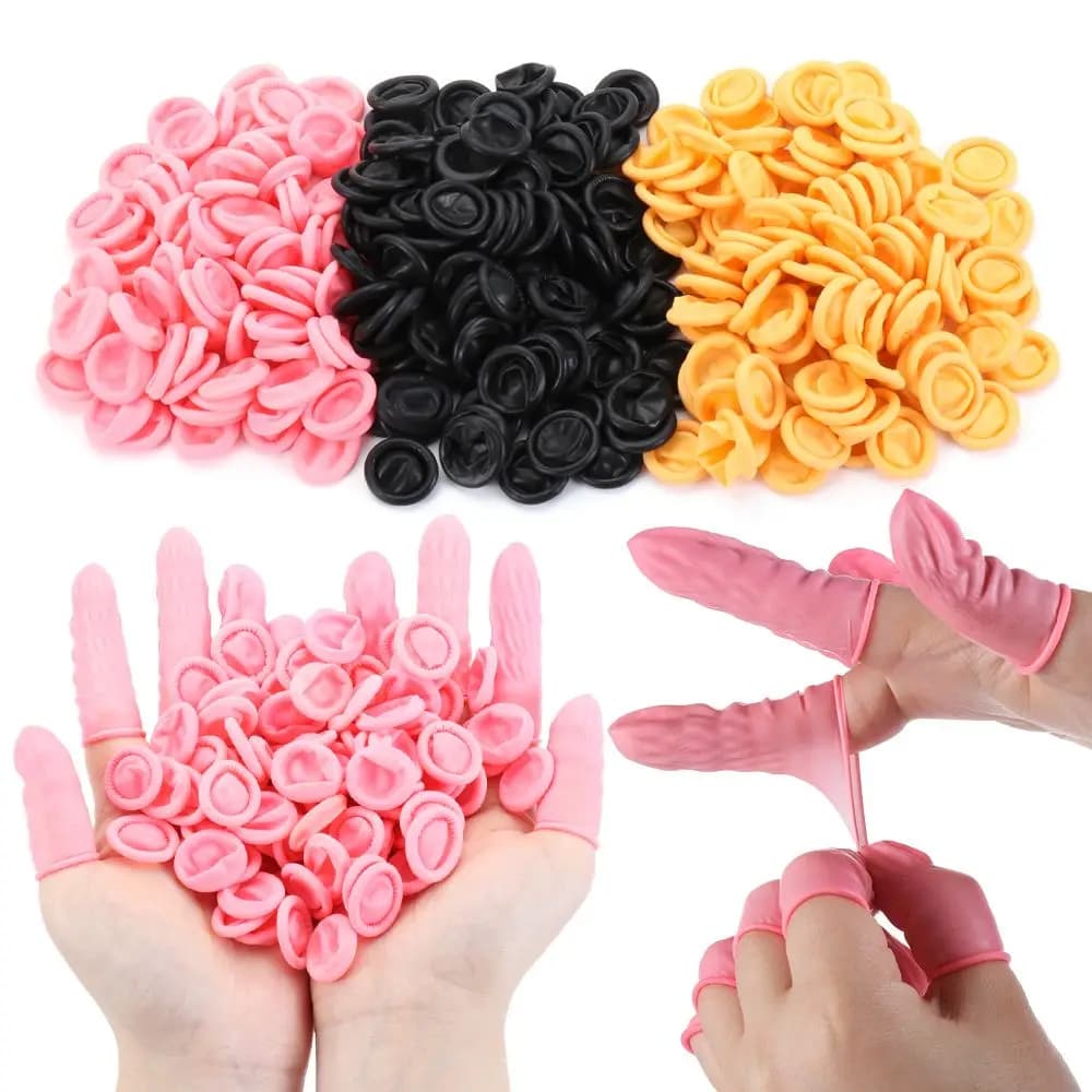 100/300PCS Anti-static Latex Nail Art Tool Finger Cots Rubber Gloves Fingertips Protector Gloves Finger Cover