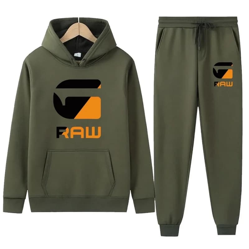 2026 Autumn/Winter Men's Hoodie Set Fashion Hoodie Set Printed Casual Warm Windproof Set Suitable for Outdoor Activities Set
