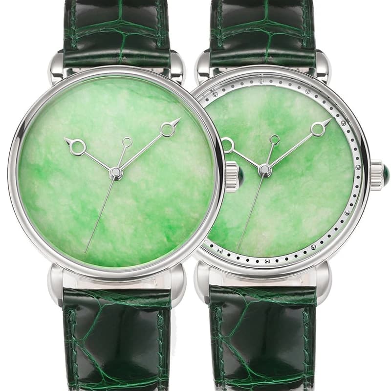 Orologio Meccanico Automatico HUASUO 41mm con Quadrante in Giada e Cristallo Zaffiro