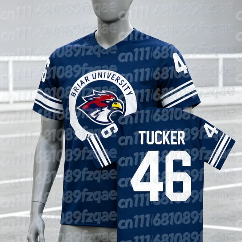Off Campus Briar University Jersey Graham 44 22 DI LAURENTIS 66 Tucker46 T-shirt V-neck Short Sleeve FamilyMatching Tees 3D
