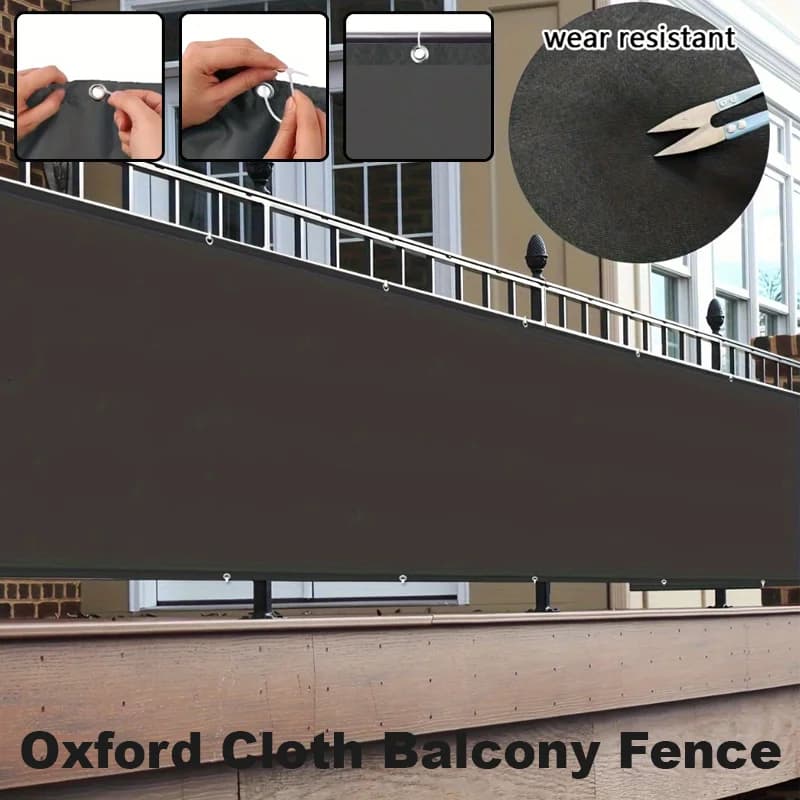 Schermo Privacy Impermeabile per Esterni in Tessuto Oxford, Protezione Solare UV per Balcone, Copertura per Ringhiera con Occhielli per Giardino e Patio
