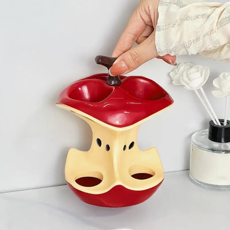 Portaspazzolino Elettrico in Plastica a 3 Fori (1/3 Pezzi) - Organizer Multifunzione per Pennelli da Trucco e Spazzolini