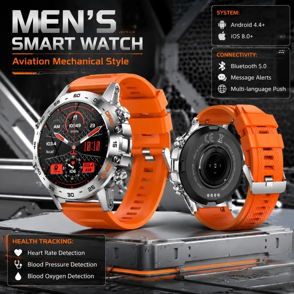 LIGE Men's Smart Watch Military Outdoor Sports Watches Bluetooth Call Message Push IP68 Waterproof Health Monitoring Smartwatch