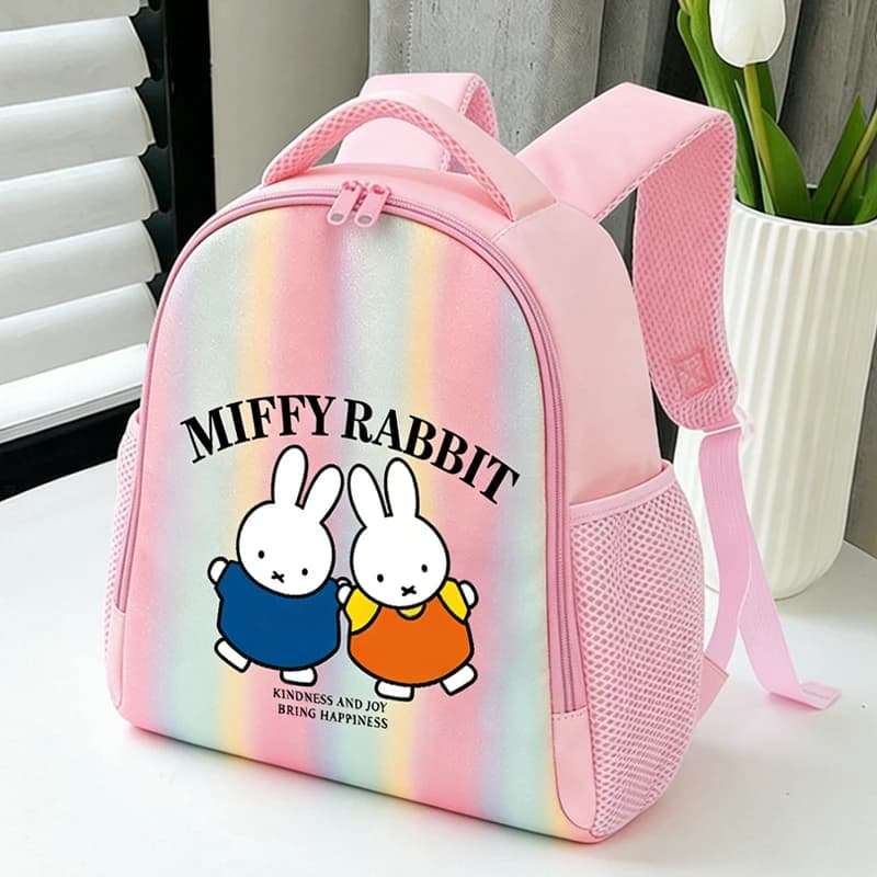 Zaino Scolastico Bunny Miffy, Zaino Arcobaleno per Ragazze, Zaino da Viaggio con Coniglio Cartoonesco, Regalo di Compleanno