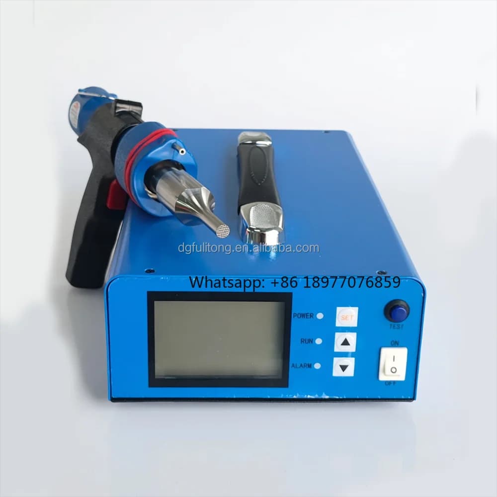 Multi-Purpose Portable Weaving Trademark Lanyard Velcro Strap Tape Plastic Welder Ultrasonic Mobile Spot Welding Gun Machine