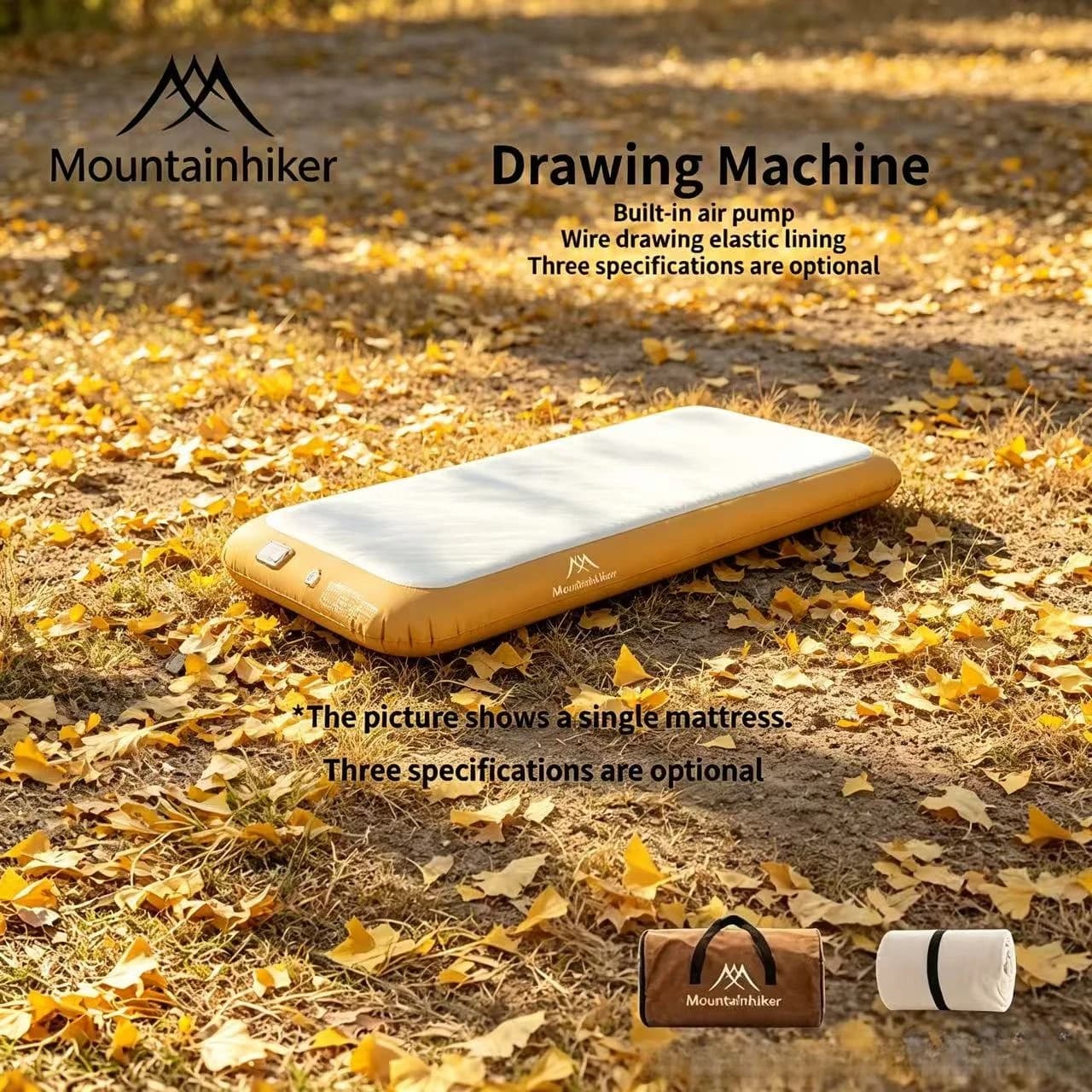 MOUNTAINHIKER Sleeping Mattress 20cm High Outdoor Camping Picnic Inflation Bed Self-driving Travel Automatic Mattress Pillow