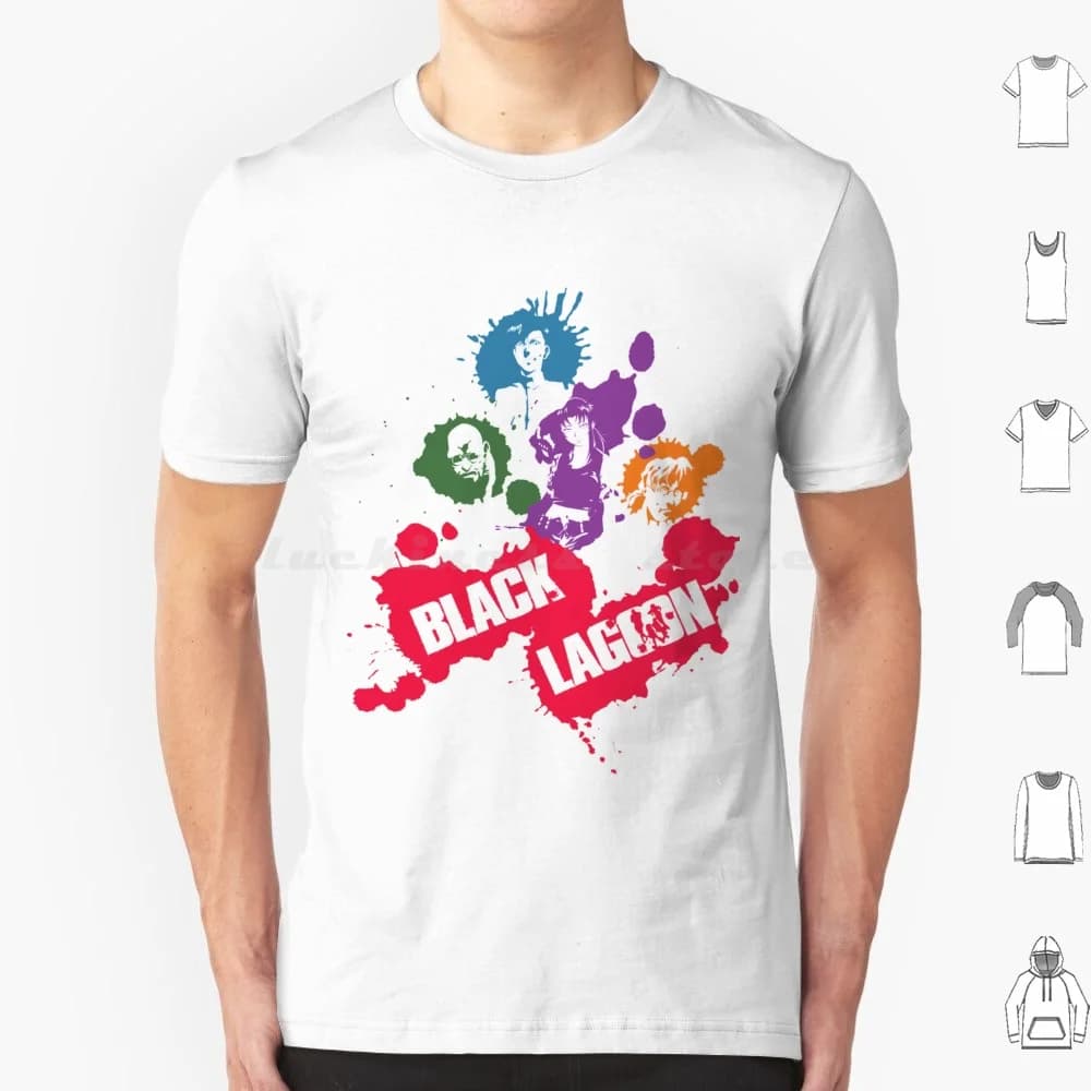 Lagoon Crew T Shirt in cotone Uomo Donna Stampa fai da te Anime Manga Black Lagoon Revy Olandese Benny Roanapur Guns Graffiti Cultura pop Weeb
