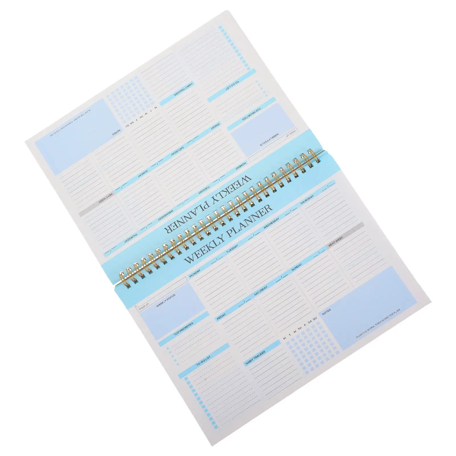 Agenda Settimanale B5 con Spirale, Blocco per Pianificazione Settimanale Non Datato per Lavoro, Scuola, Organizzazione Domestica, Monitoraggio Compiti e Progetti