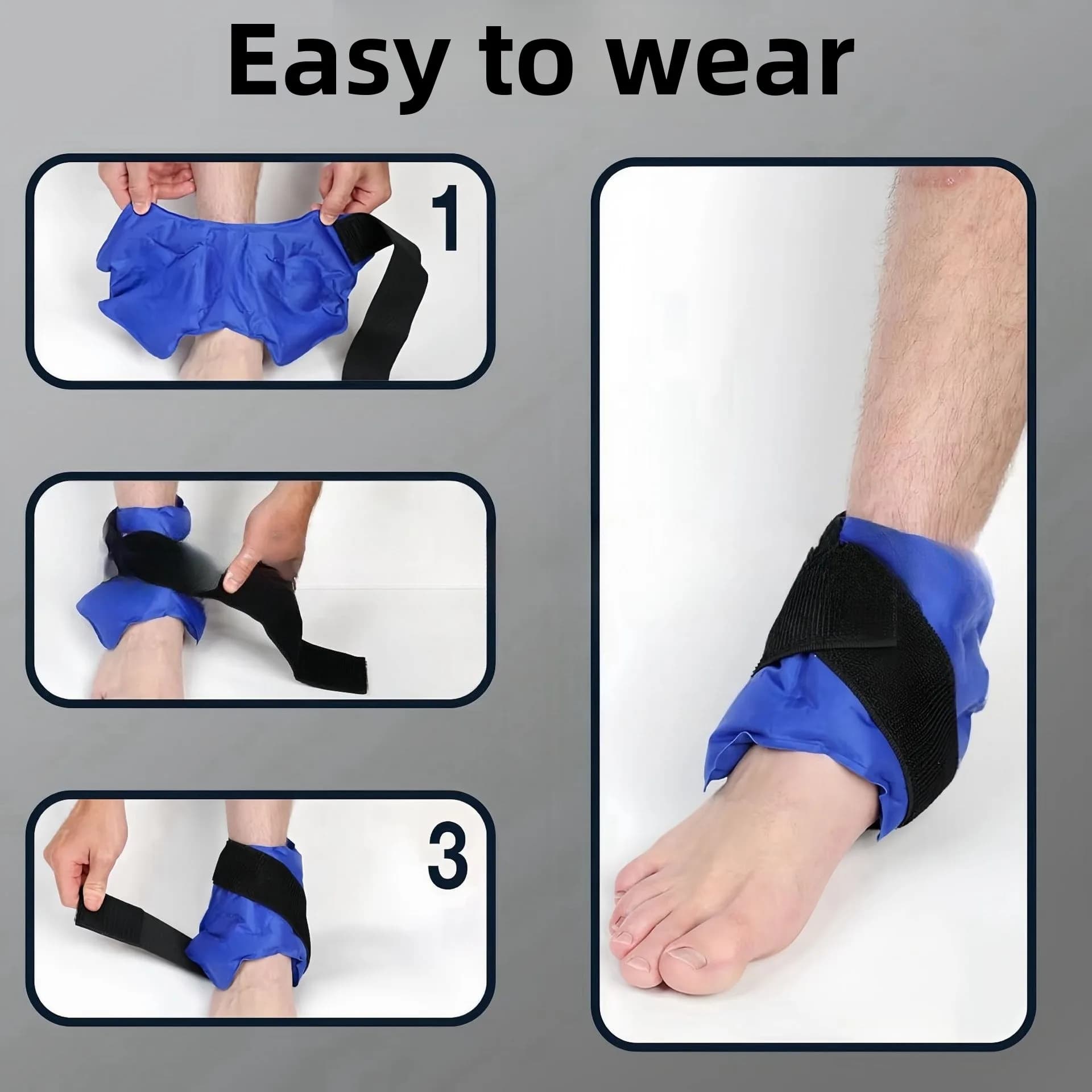 Riutilizzabile terapia del freddo caldo impacco di ghiaccio per caviglia avvolgimento supporto di compressione regolabile per distorsioni lesioni sportive recupero sollievo dal dolore