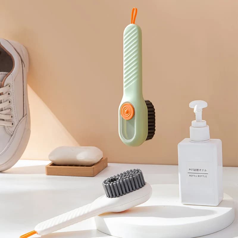 Spazzola Multifunzionale per Pulizia Scarpe, Morbida Spazzola Automatica con Liquido e Sapone, con Gancio, Strumento di Pulizia Compatto e Pratico