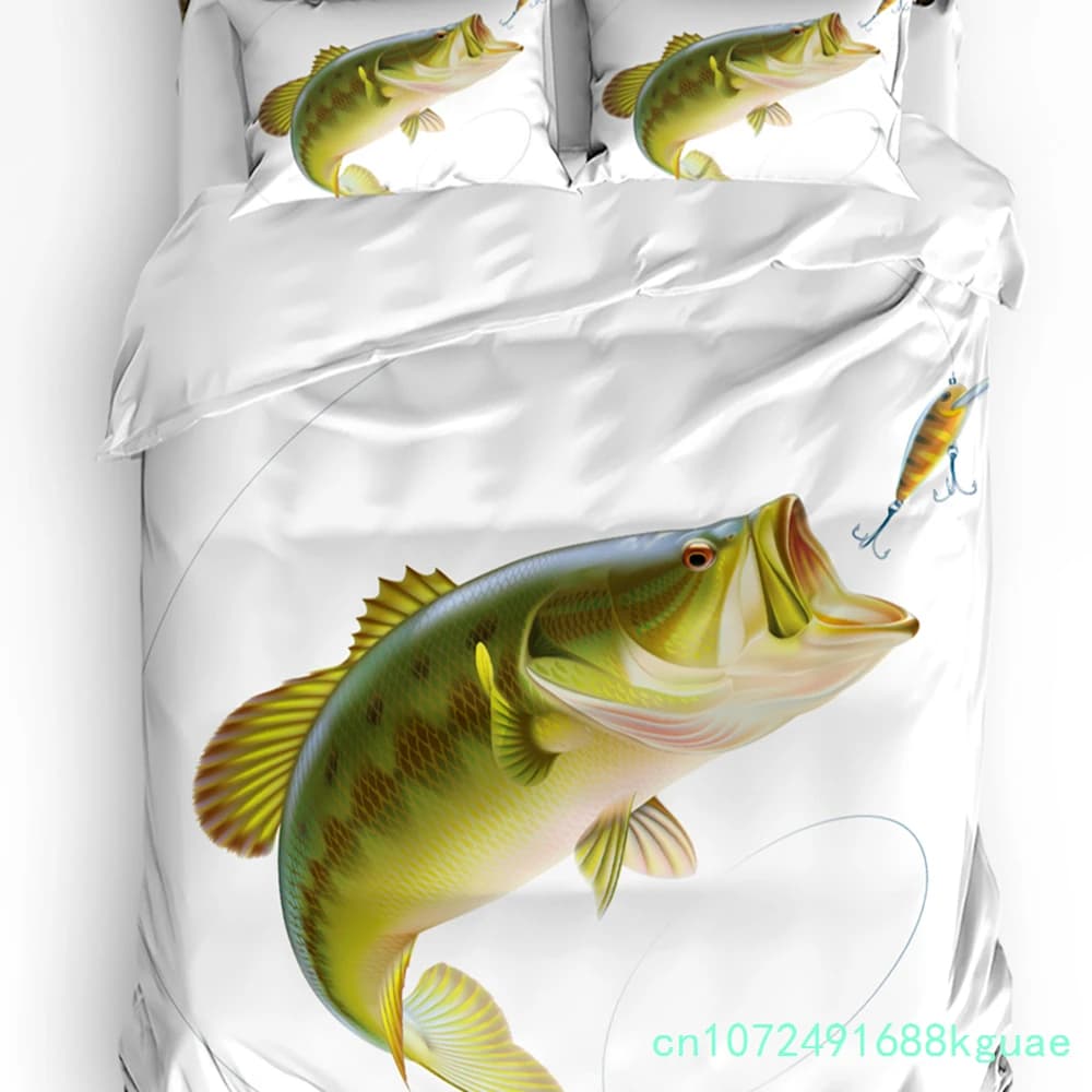 Animal Green Fish Duvet Cover Bed Bedding Set For Double Home Textile Quilt Cover Pillowcases Bedroom Bedding Set (No Sheet)