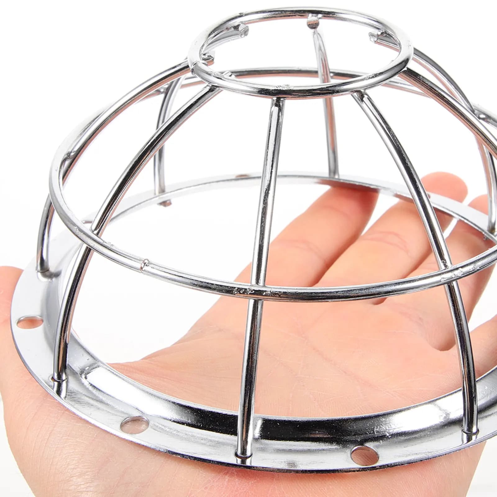 Smoke Detector Cover 106mm ID 132mm OD Iron Mesh Protective Cage Impact Resistant Guard for Home Commercial