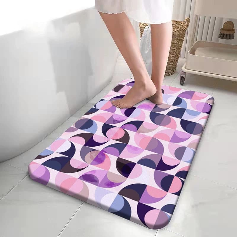 Teal Marble Swirl Bath Mat Elegant Fluid Pattern Non-Slip Quick Dry Floor Rug Modern Spa Vibe for Master Bathroom