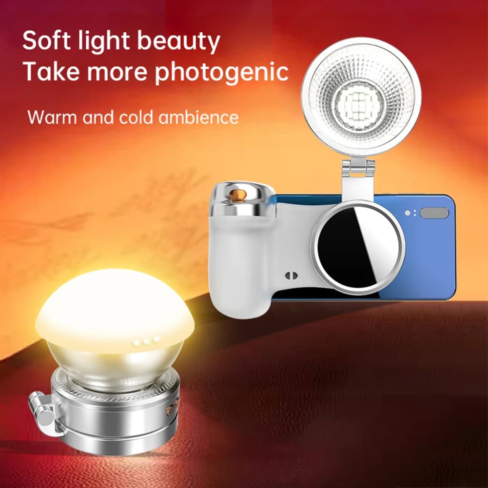Luce magnetica per cellulare con supporto regolabile, anello luminoso per selfie regolabile per vlog, accessori per fotografia con telefono.