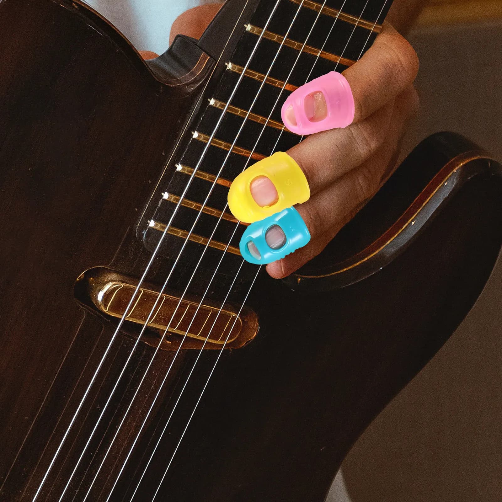 20 Pezzi Protezioni in Silicone per Dita, Morbide e Flessibili, per Chitarristi, Giocatori di Ukulele, Digitazione e Scrittura, Uso Sicuro