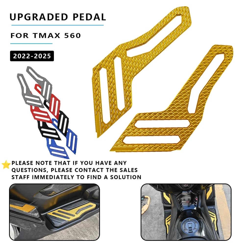 MTKRACING Pedale posteriore per YAMAHA TMAX 560 2022-2025 Modifica moto Pedali antiscivolo Pedale Pad Poggiapiedi