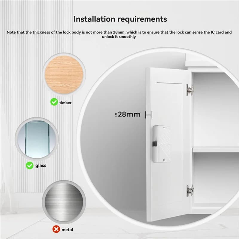 Serratura Intelligente Bluetooth B29C-Tuya per Armadietti e Cassetti con Gateway Bluetooth, Sblocco con Carta IC e Controllo Remoto tramite App