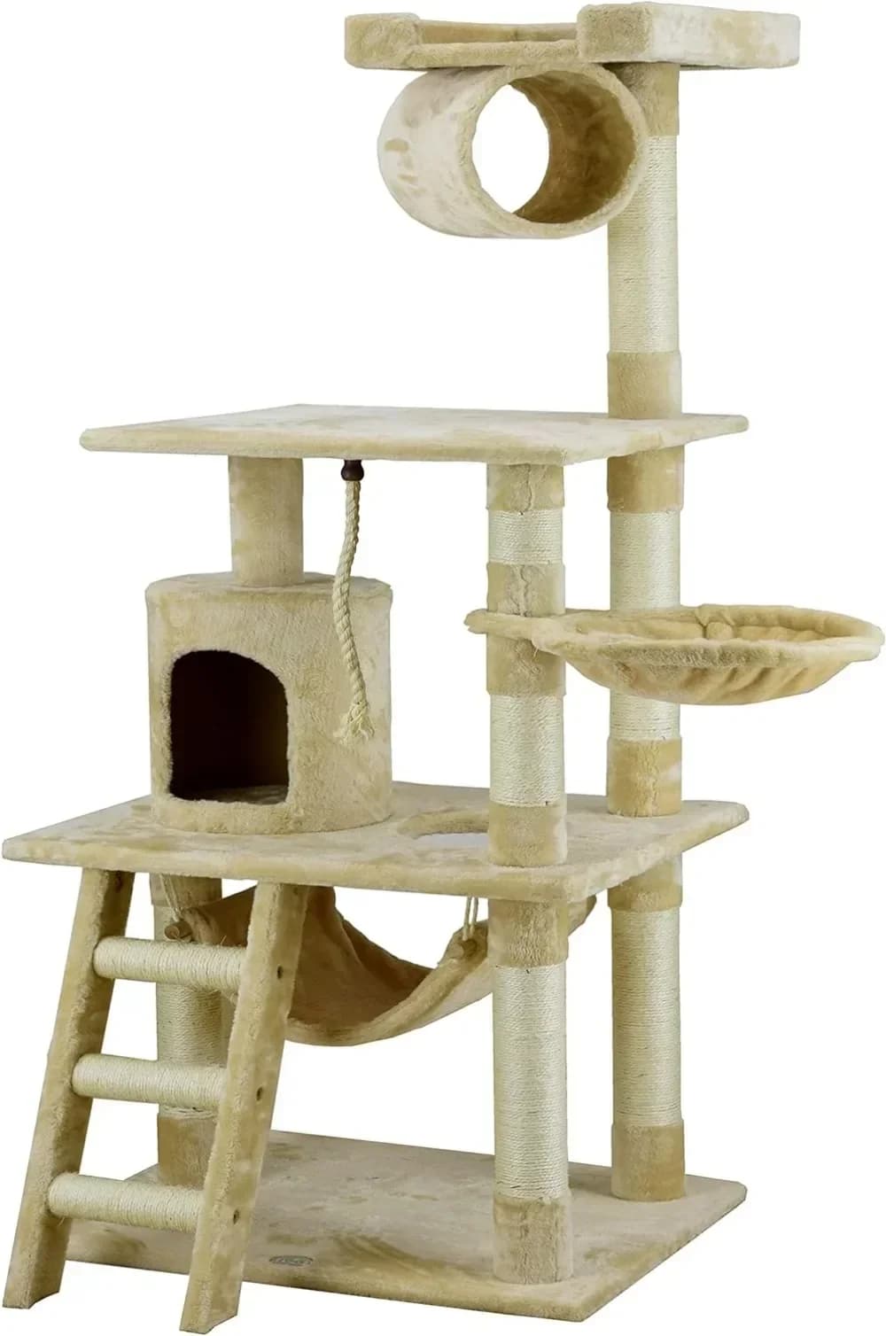 Tiragraffi per condominio classico per gatti da 62 pollici con torre per gattini per gatti da interni con pali in sisal, condominio