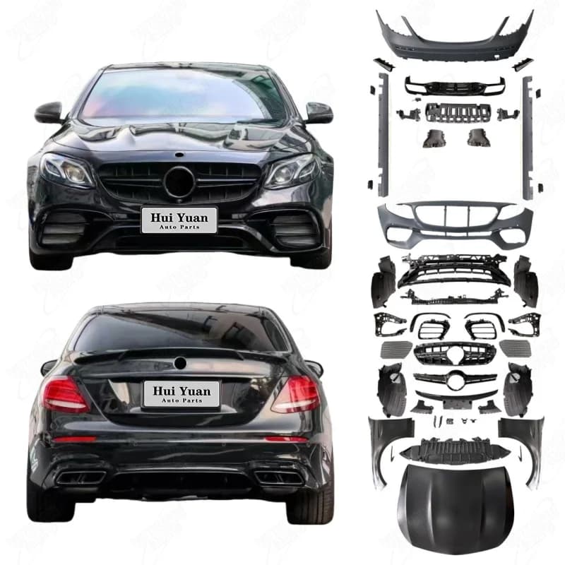 Kit Carrozzeria per Mercedes Classe E W213 2016-2020 Facelift E63 1:1 Paraurti Anteriore Largo Griglia Parafanghi Cofano Diffusore Posteriore
