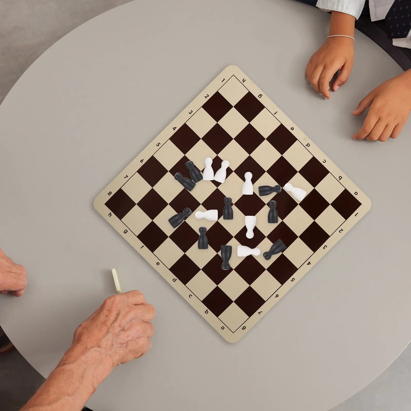 Set di 48 Pezzi in Legno per Scacchi, Accessori per Gioco da Tavolo, Allenamento Logico Educativo per Bambini, Set Regalo