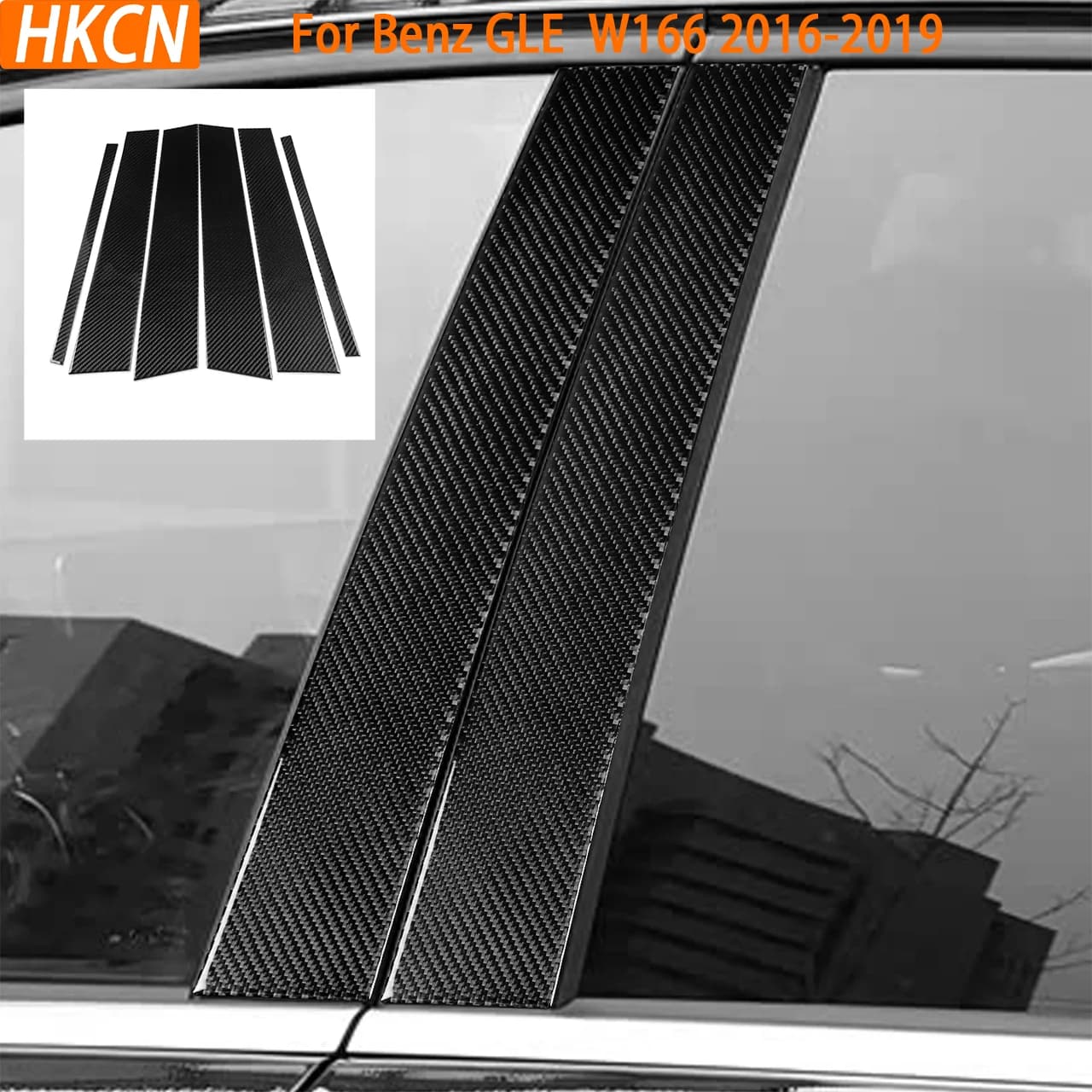 Per Mercedes-Benz GLE W166 2016-2019 Pannelli Montanti Finestrini in Fibra di Carbonio Accessori Auto Adesivi Decorativi Esterni