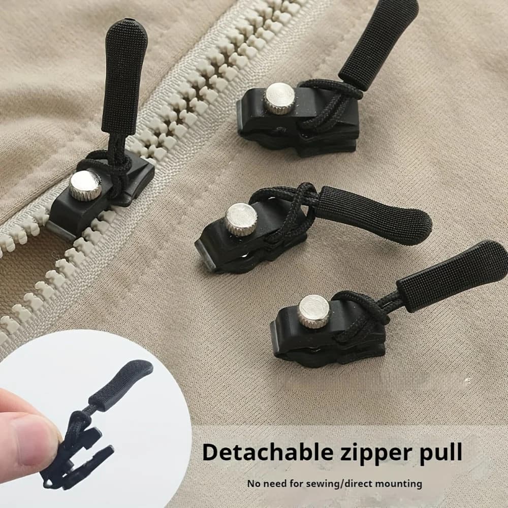 Kit di riparazione con cerniera da 6 pezzi - Installazione semplice senza cucito - Per giacche, zaini e bagagli - Include grandi, medie e