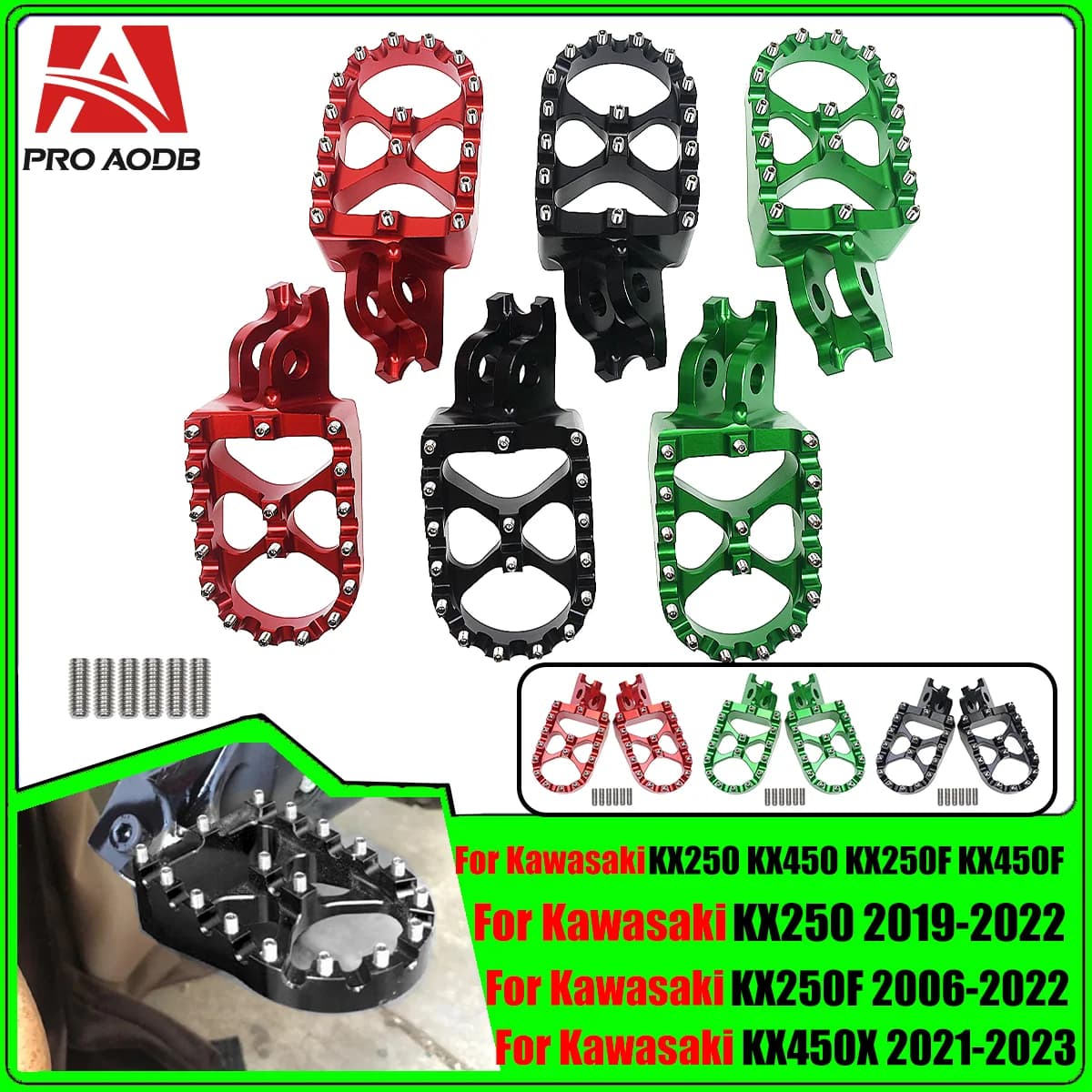 Moto CNC Pedane Pedane Pedali Poggiapiedi Per Kawasaki KX112 KLX140 KLX140L KLX140G KX65 KX80 kX85 KX100 1998-2022 2023