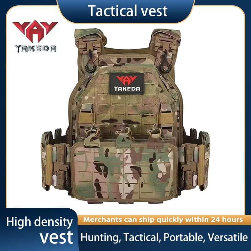 YAKEDA 6094 Tactical Gear Vest Lightweight 500D Nylon Reinforced Bar-Tack Stitching Low Profile Covert Operations