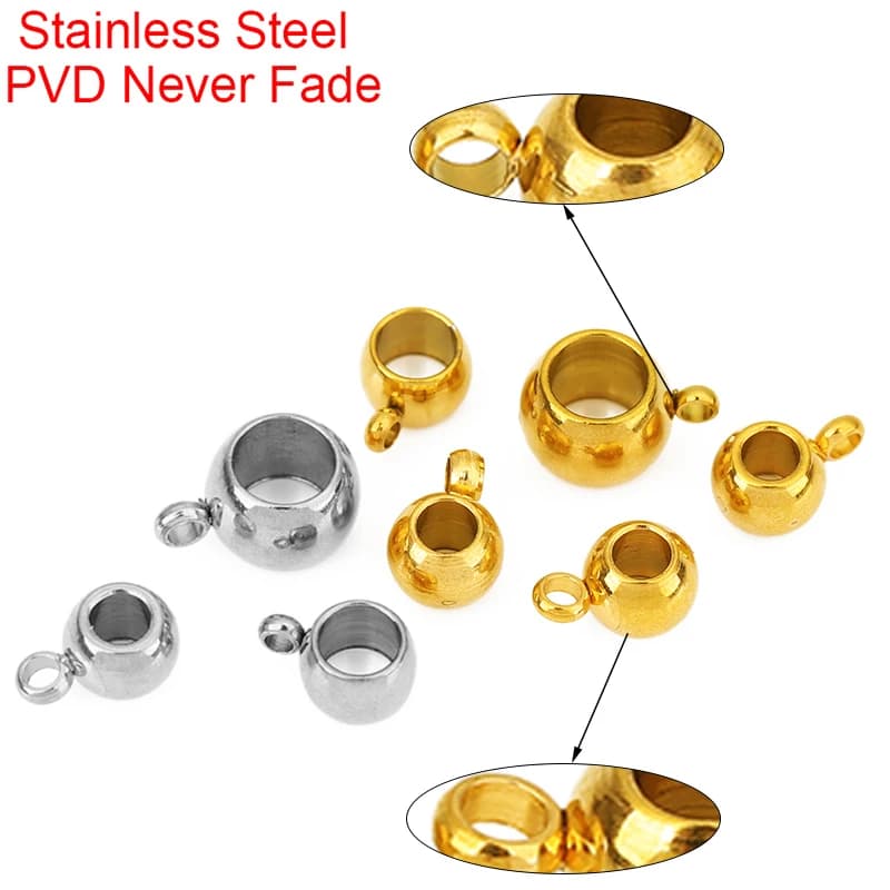 20 pz Collana In Acciaio Inox Pendenti Connettori Catenacci PVD Non Sbiadisce Mai 6mm 8mm Pizzico Clip Bail Perline Pendenti e Ciondoli Per La Produzione di Gioielli
