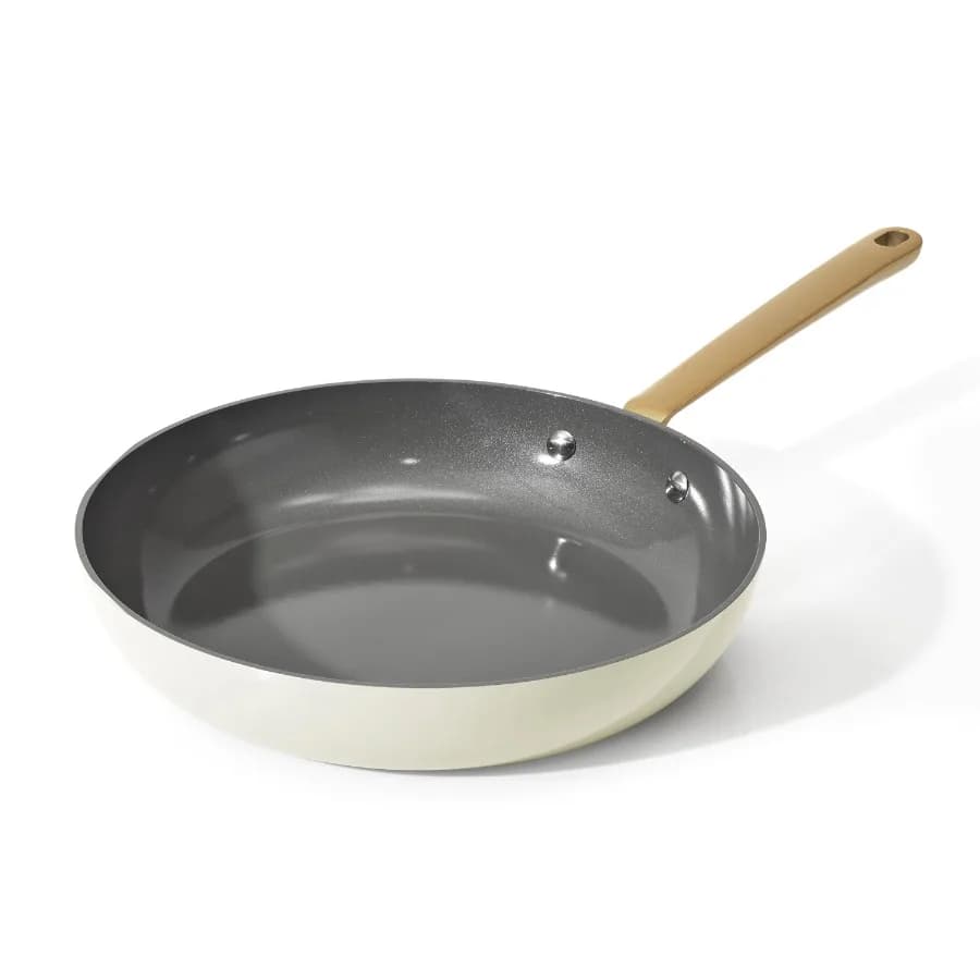12 inch Ceramic Non-Stick Fry Pan White Icing by Drew Barrymore