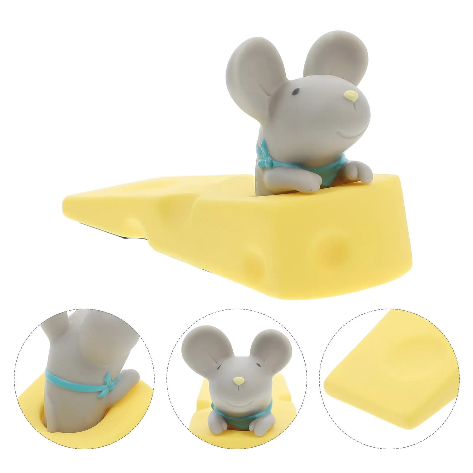 Fermaporta in PVC a Forma di Topolino, Grigio, Creativo, Decorativo, per Uso Domestico, Protezione Antischiacciamento per Pavimento