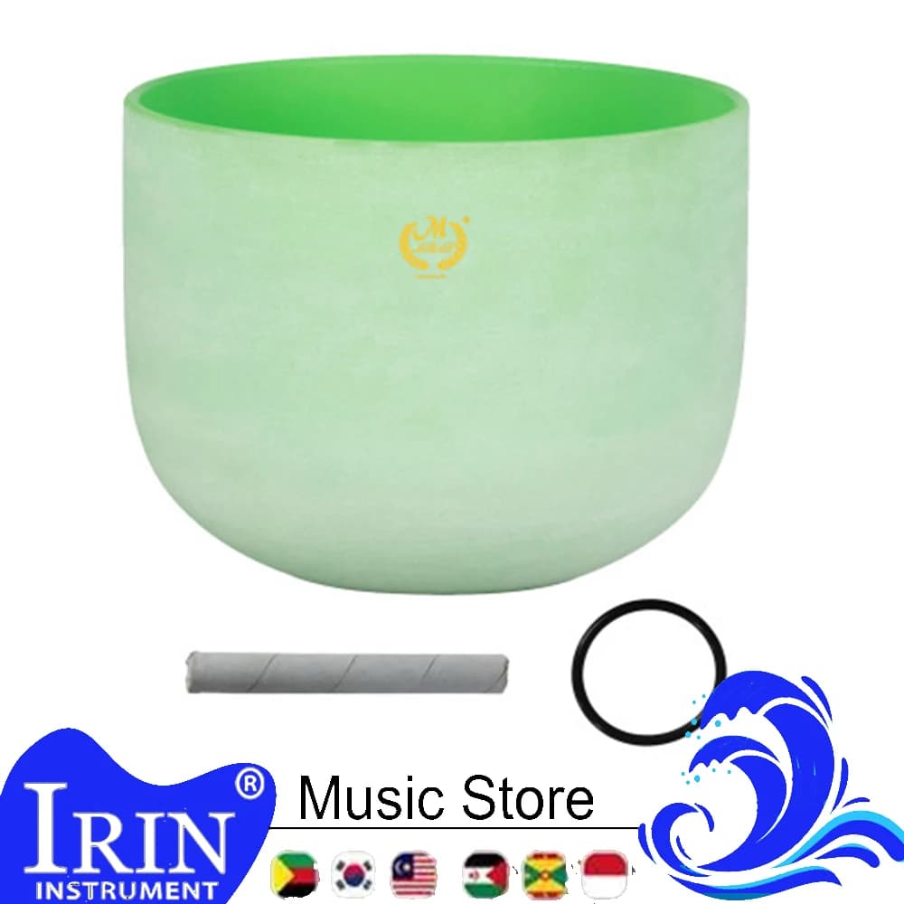 8 Inches Singing Bowl IRIN B Key Frosted Quartz Crystal Bowl Yoga Meditation Zen Exercise Percussion Instrument With Accessories