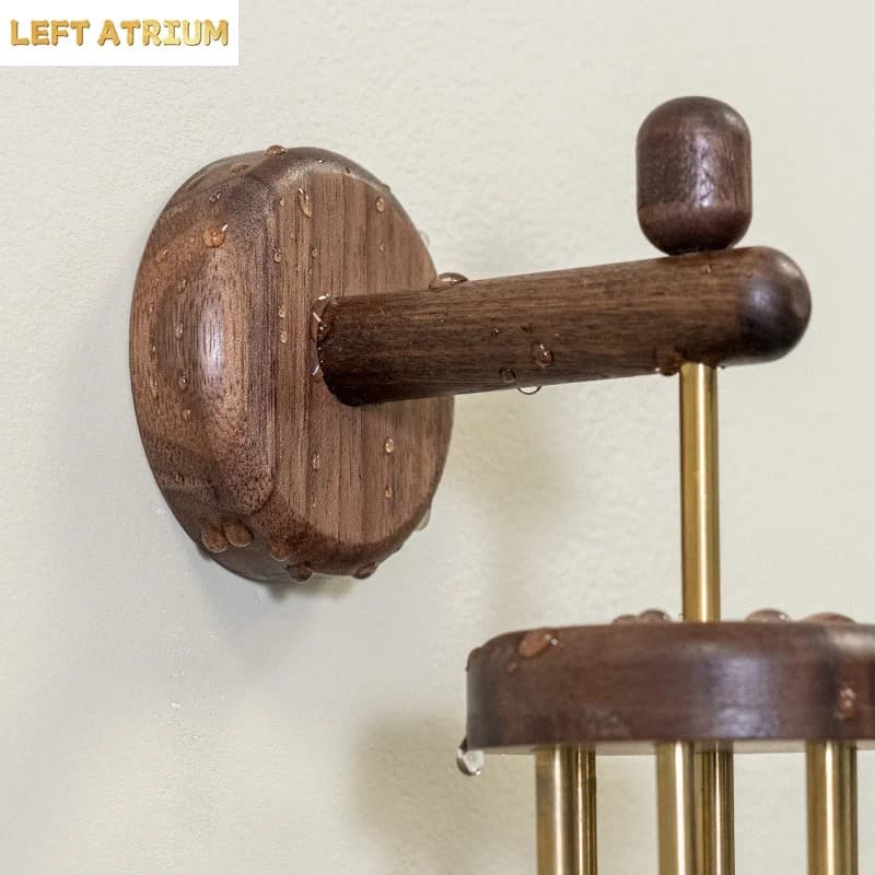 Kitchen Storage Holder Wall Hooks Rotating Wooden Hook Spatula Storage Rack Wall Mounted Shelf Tool Rack Cutting Board Holder
