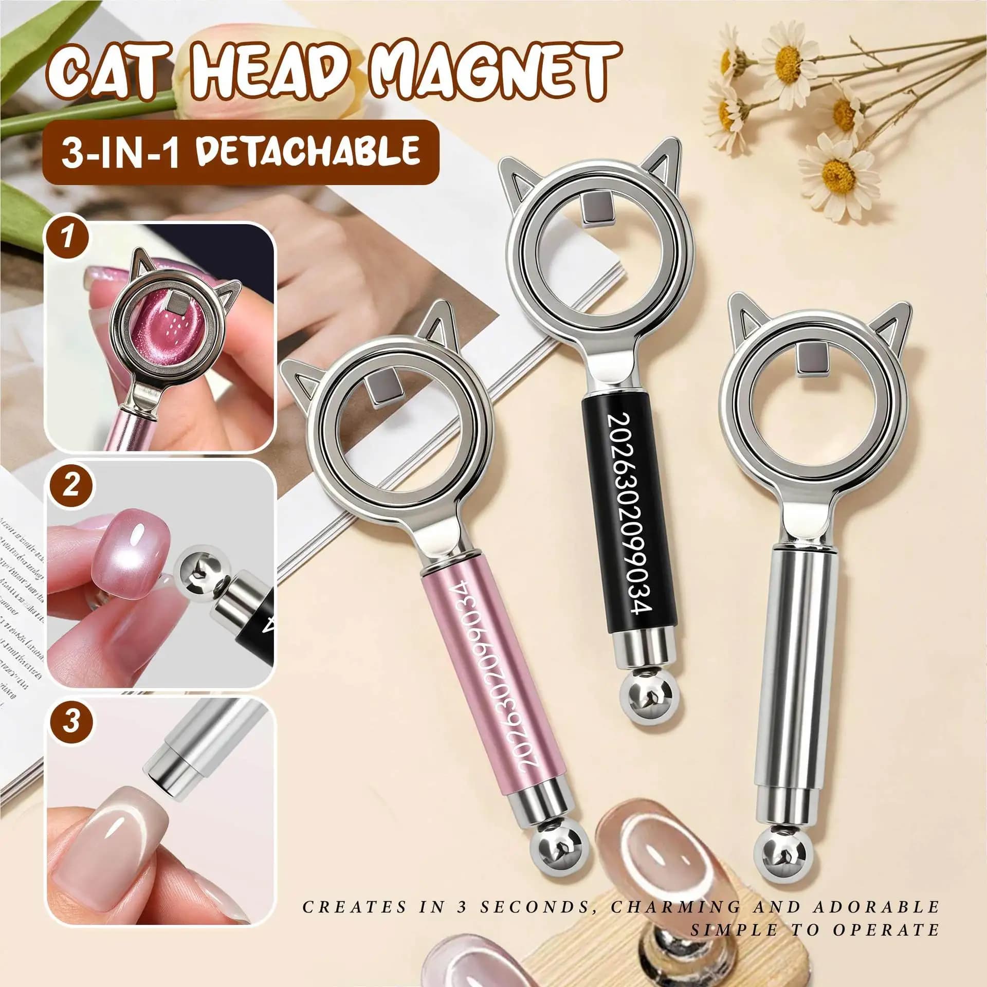 2026 New Circular Cat Eye Nail Art Black Hole Magnet Strong Nail Art Gel Polish Guide Tool DIY Magnetic Nail Manicure Design