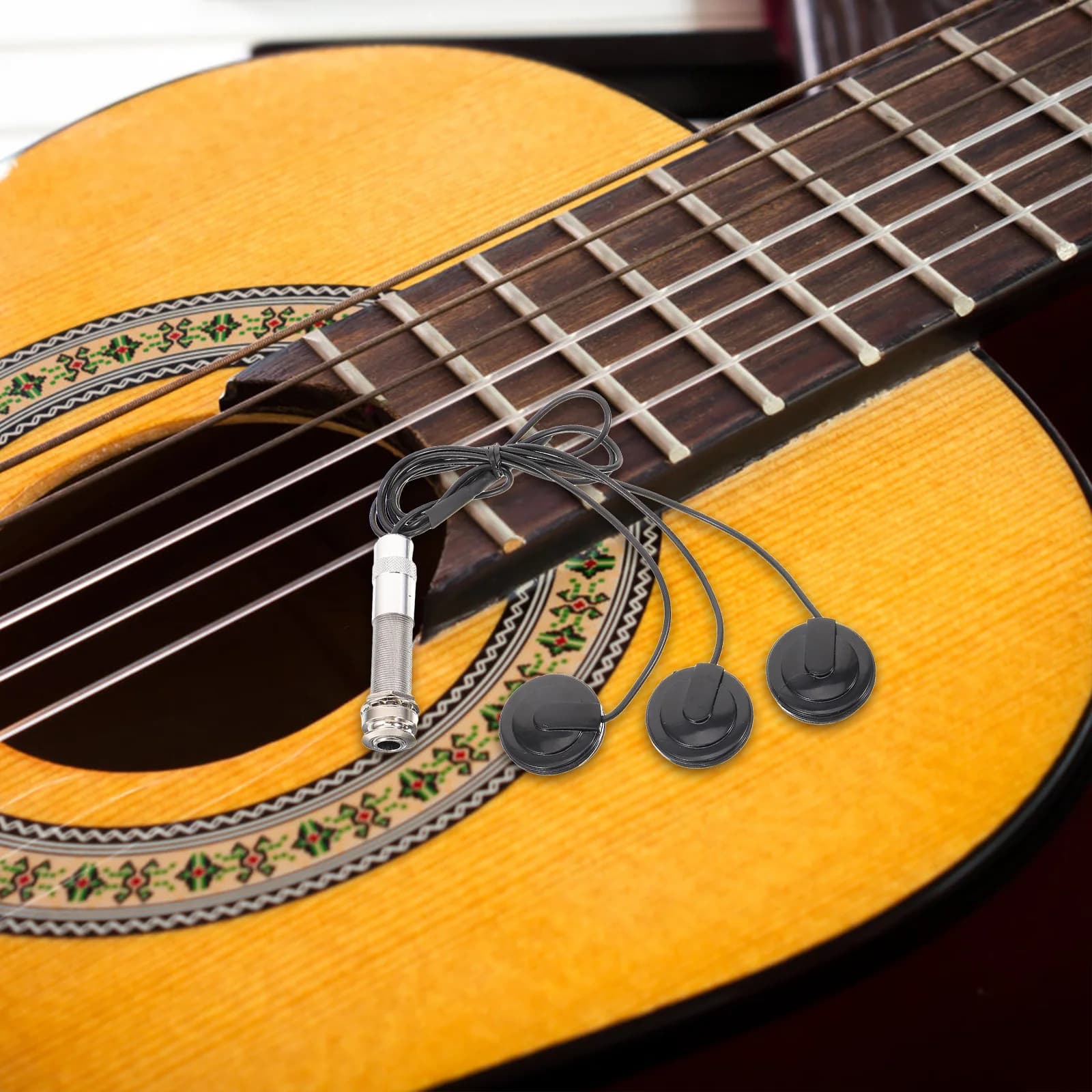 Pickup multifunzionale Nessuna punzonatura Plug Play non invasivo per chitarra acustica Banjo Mandolino Violino Ukulele Chitarra folk