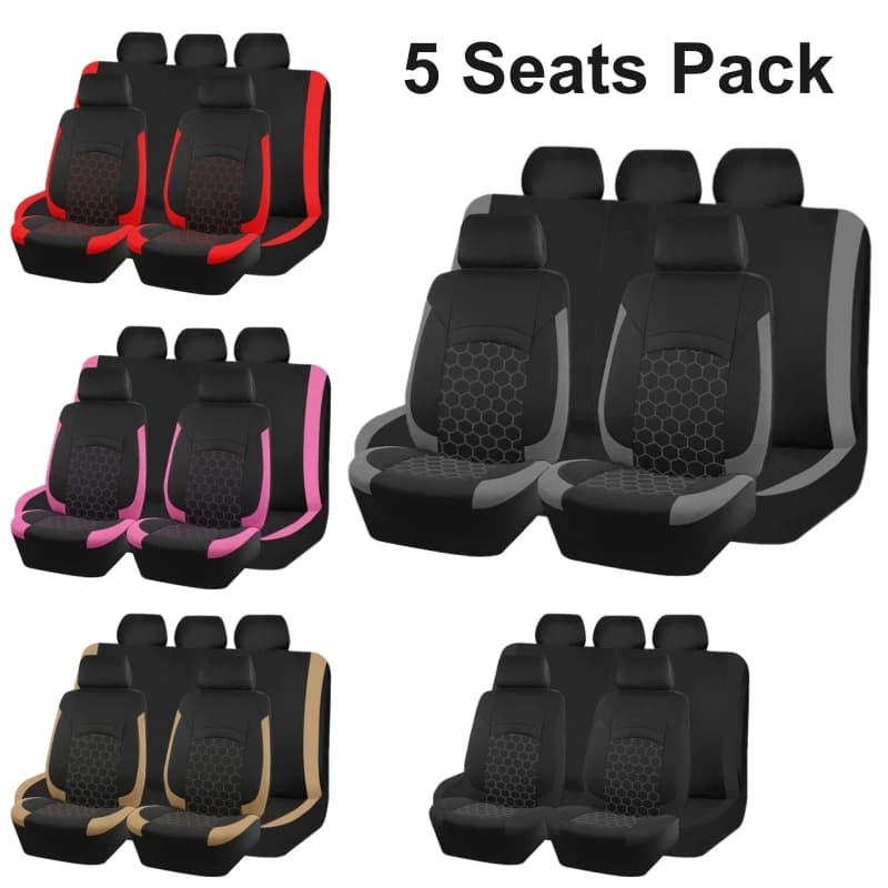 Quilted universal seat covers with football pattern, suitable for five seat models, car seat protection