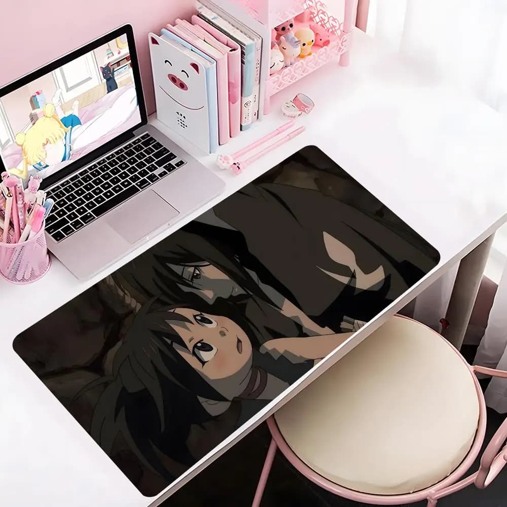 Tappetino per mouse anime D-dororo e H-hyakkimaru, tappetino per mouse da gioco di grandi dimensioni, con bordo bloccato, tappetino per tastiera del computer, per scrivania