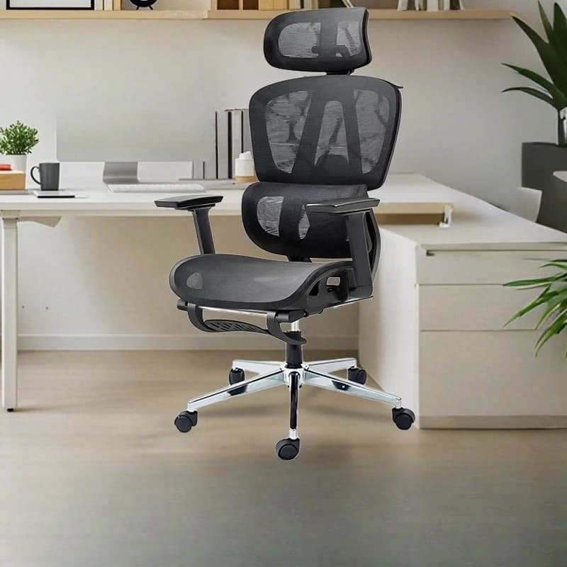Sedia Ergonomica Girevole con Doppio Schienale, per Computer, Ufficio, Gaming e Studio, Robusta e Durevole