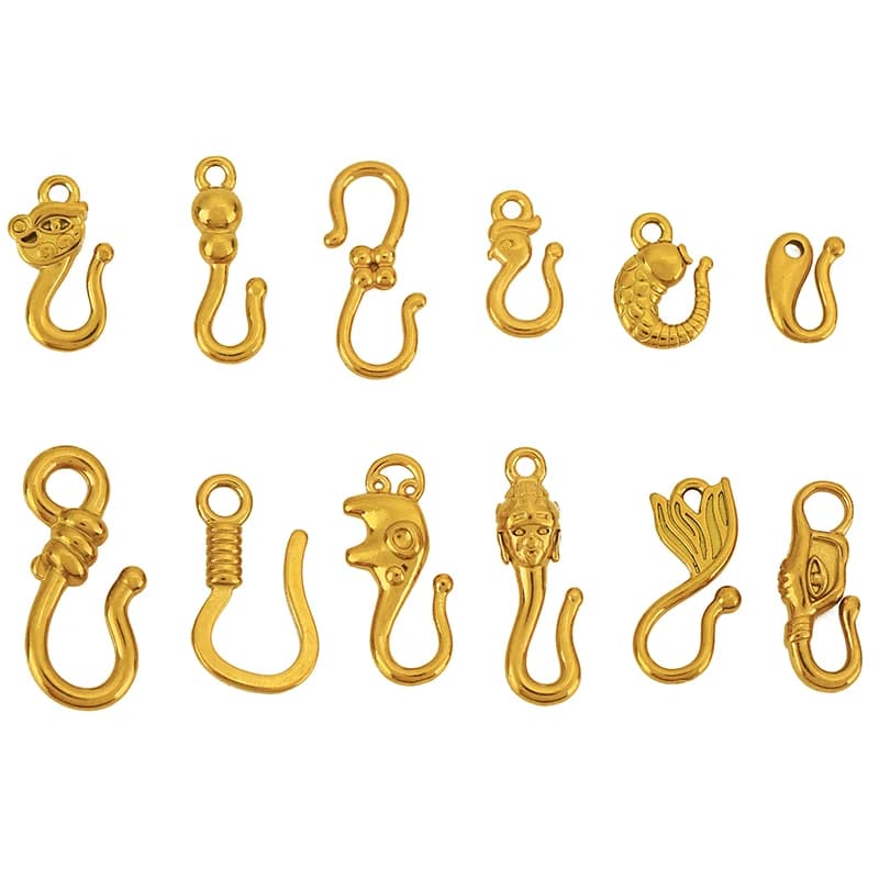 10 pieces stainless steel tail link clasp hook elephant pumpkin shape S for DIY necklace bracelet charm jewelry wholesale