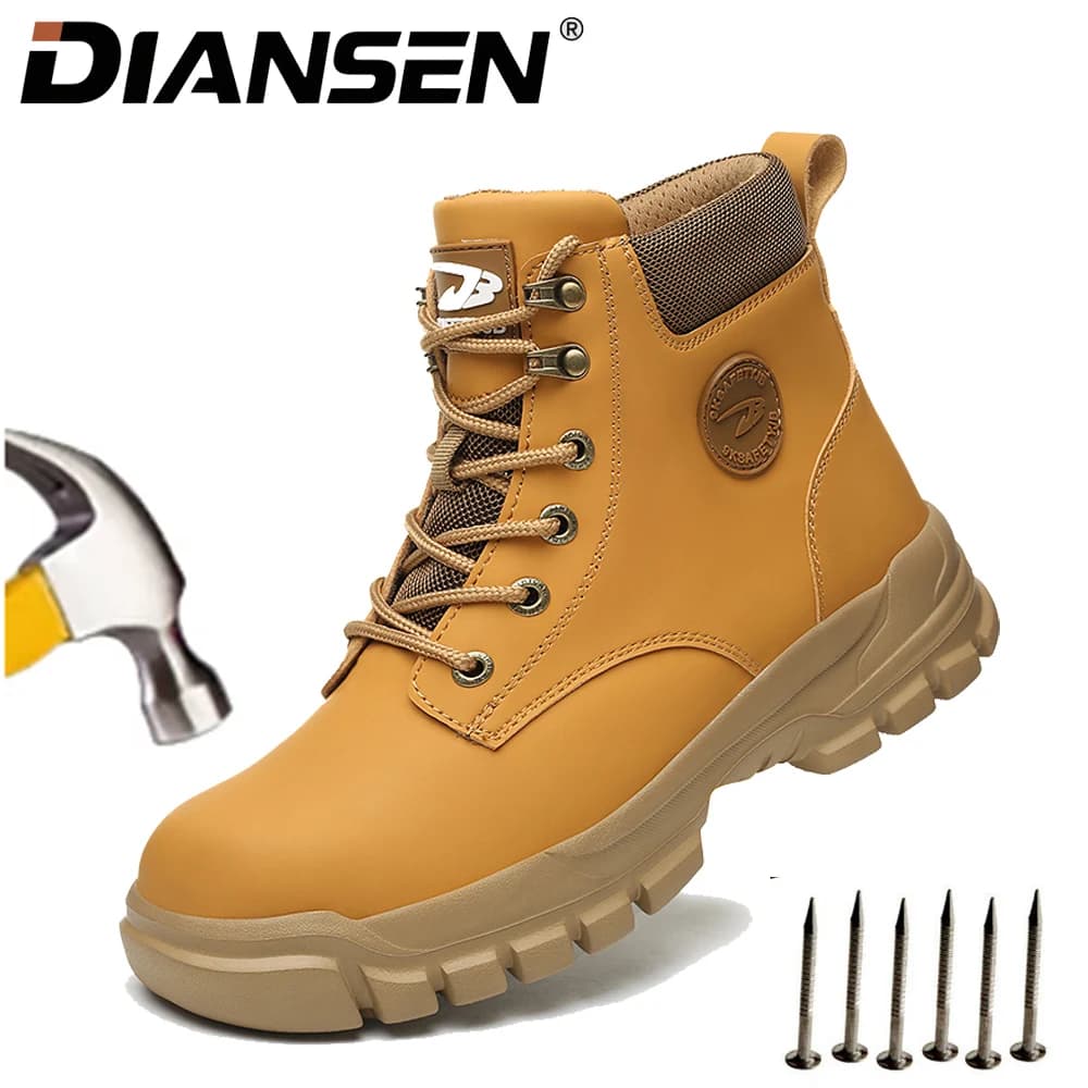 Scarpe da lavoro alte da uomo Scarpe da ginnastica da lavoro antiforatura anti-sfondamento Scarpe da trekking da lavoro comode e morbide resistenti all'acqua antiscivolo