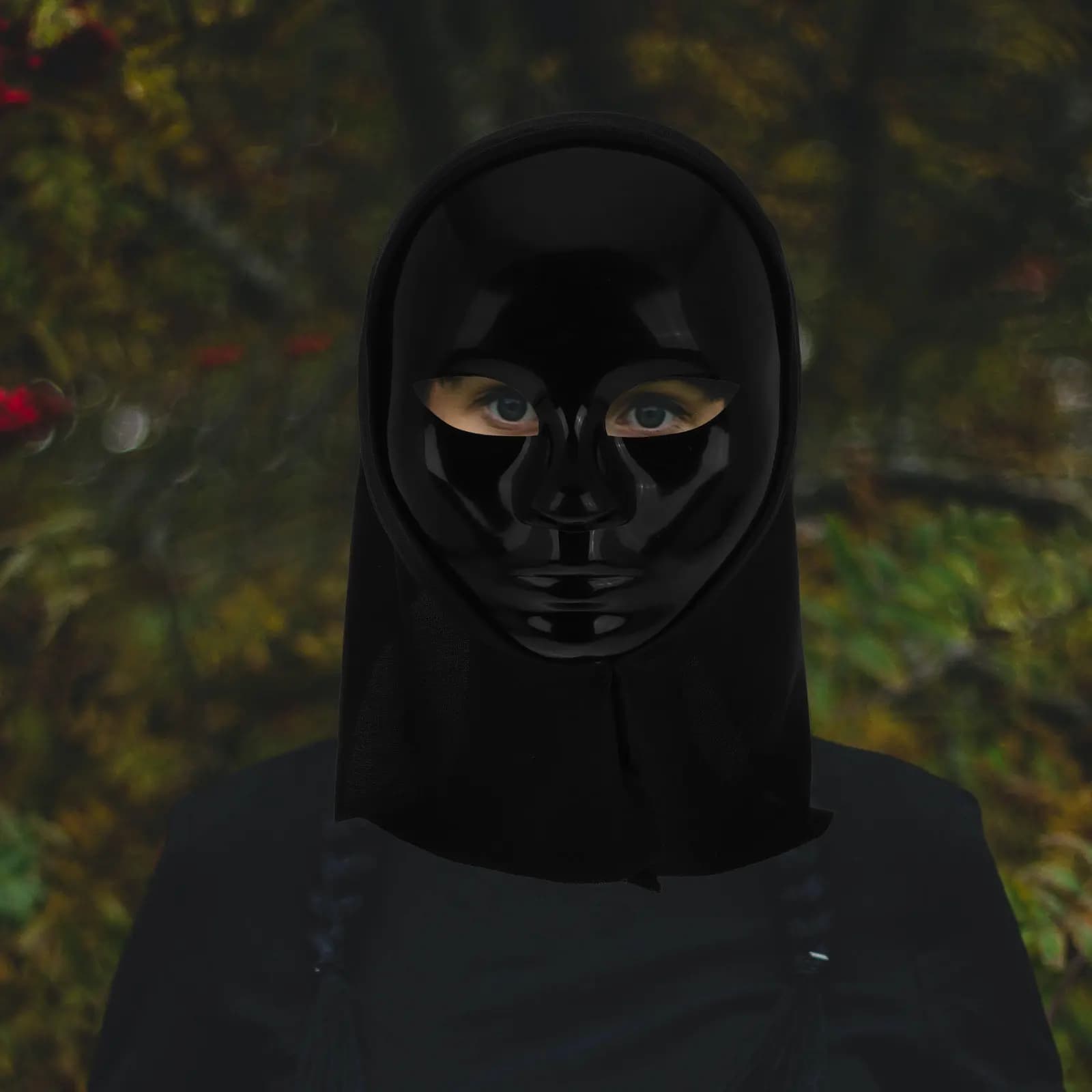 Maschera Nera Integrale per Costume di Halloween, Ballo in Maschera, Festa di Danza di Strada, Performance sul Palco, Accessorio Decorativo Unisex
